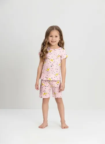 Pijama para Menina com Blusa e Ciclista em Suedine Premium Branco