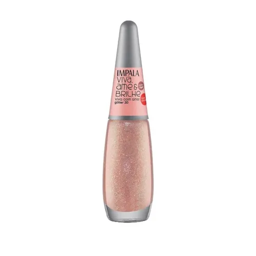 Esmalte Impala Glitter Coleção Viva Ame e Brilhe Viva com Amor