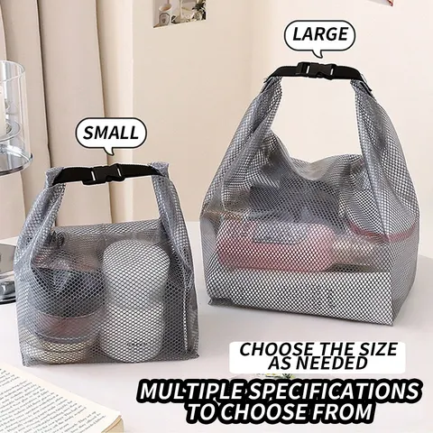 Bolsa de Higiene Pessoal Impermeável em Tela, Organizador de Cosméticos com Cordão e Fivela de Liberação Rápida, Estojo Transparente para Viagem, Academia e Mochila