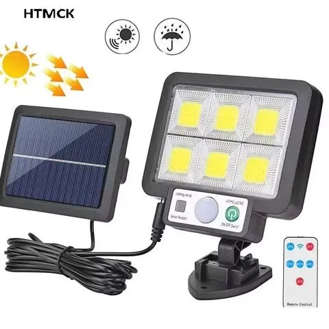 Luminária de parede solar para exterior, com sensor de movimento, à prova de água, LED, luz de emergência e segurança, ideal para decoração de jardins, pátios e caminhos.