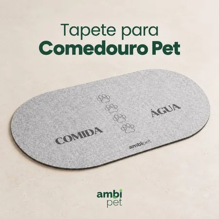 Tapete para Comedouro Pet Antiderrapante Cães e Gatos Protetor de Piso Fácil de Limpar Sustentável