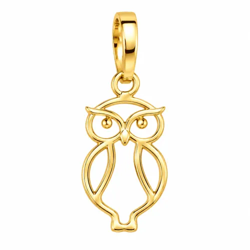 Pingente Mini Coruja Vazado em Ouro 18K