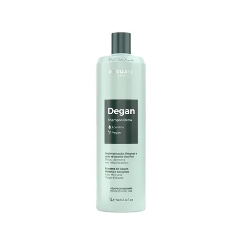 Shampoo Prohall Degan Detox Vegano Limpeza Profunda 1 Litro