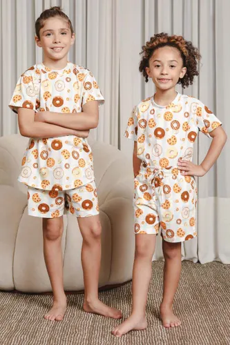 Short Pijama Infantil Estampa Cookies e Donuts