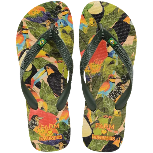 Chinelo Havaianas Farm Folhagens de Pássaros