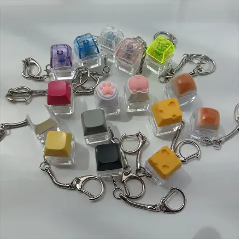 Teclado chaveiro edc brinquedos fidget chaveiro teclado brinquedos de descompressão botão chave mecânica alívio do estresse dedo clicker