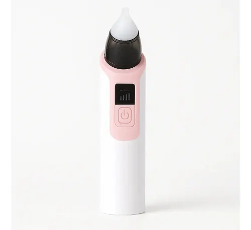 Aspirador Nasal Elétrico Infantil Recarregável Rosa - Sugador de Nariz Silencioso para Bebês e Crianças, 5 Níveis de Sucção, Higiênico, Bivolt + Bicos de Silicone Macio Premium Alívio Imediato