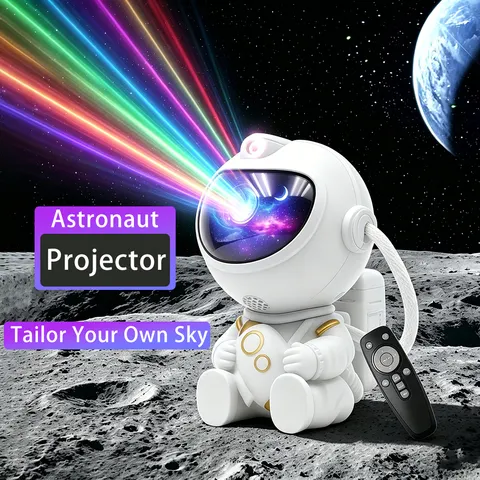 Projetor de Estrelas Astronauta com Controle Remoto 360 °   Luminária de Teto Ajustável Galáxia Nebulosa para Quarto, Quarto Infantil e Festas