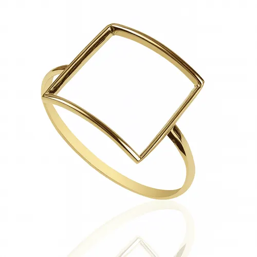 Anel Quadrado Vazado em Ouro 18k