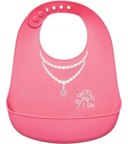 Babador de Silicone Pega Migalhas Menina 09724 - Buba