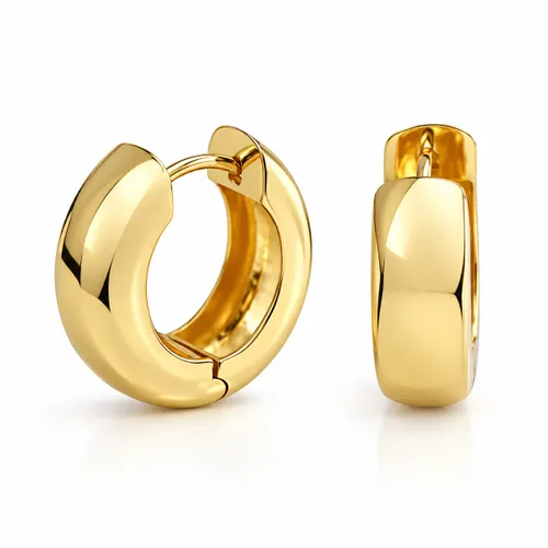 Brinco Argola Lisa 1,5cm  em Ouro 18K