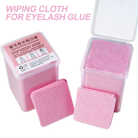 Almofadas de algodão para remoção de esmalte, 200 peças, para maquiagem, manicure, ferramentas de limpeza, rosa, sem fiapos, removedor de esmalte, cola em gel uv