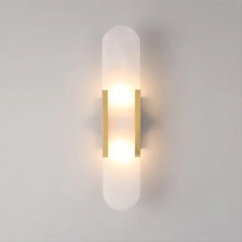 【~ Novo FDDT】Luminária de Parede em Mármore Natural para Sala de Estar, Quarto, Decoração de Cabeceira, Arco-íris Dourado para Corredor de Hotel e Escadaria