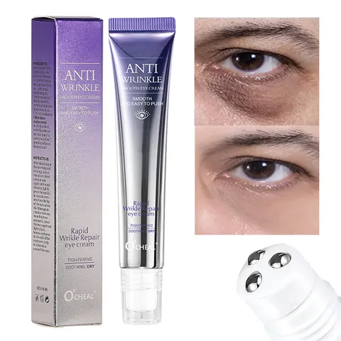 O'CHEAL Anti Rugas Anti Círculo Escuro Creme para os Olhos Rolo Massageador Hidratante Sacos para os Olhos Anti Envelhecimento Ácido Hialurônico Cuidados com a Pele dos Olhos