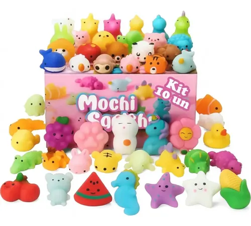 Kit 10 Squishy Mochi Bichinhos Macios de Apertar Antiestresse Brinquedo Sensorial Relaxante Criativo para Crianças e Adultos Diversão Garantida Tendência Popular TikTok Brasiliana Tech