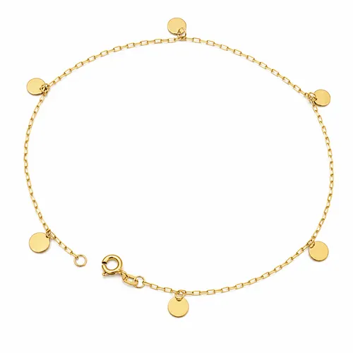 Tornozeleira Cartier com 6 Placas Redondas 24 cm em Ouro 18K