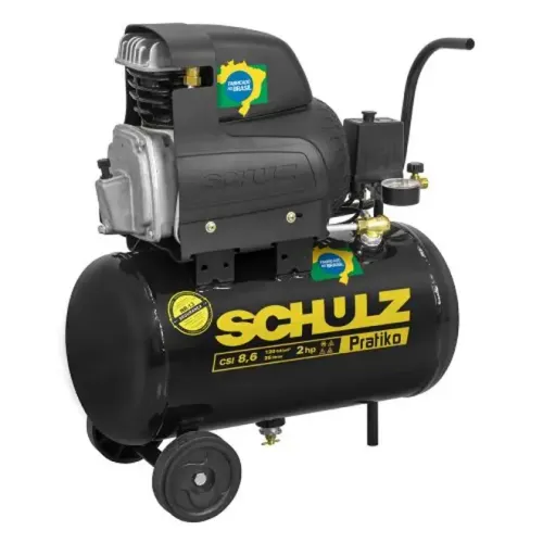 Compressor de Ar Schulz 8.6/25Litros Air Plus 2HP 220V Preto
