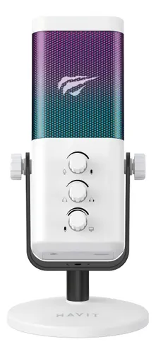 Microfone Havit GK65 Condensador USB com RGB para Streaming