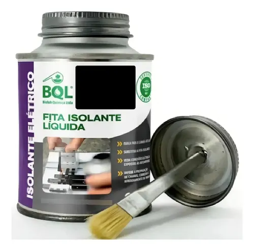 Fita Isolante Líquida Biolub 225ml Cor Preta para Isolamento Elétrico