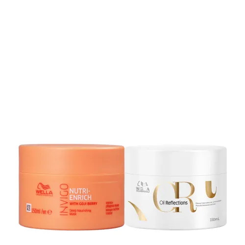 Kit Máscaras Mega Nutrição Wella Professionals Invigo Nutri-Enrich e Oil Reflections 2x150ml