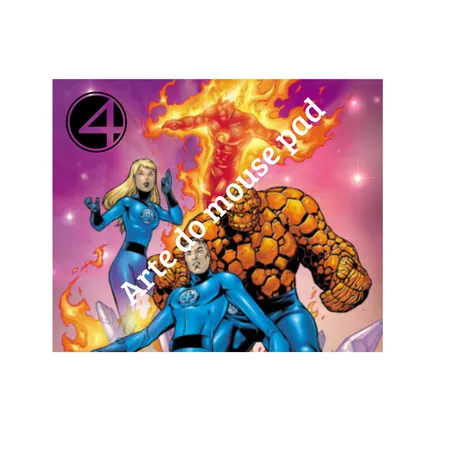 Mouse Pad Quarteto Fantástico Personalizado Nome Marvel Fantastic Four Gamer Geek Presente