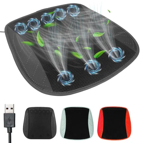 Almofada de resfriamento universal para carro, verão, com 5/8 ventiladores, três ajustes de vento, almofada de cadeira refrigerada, assento usb, acessórios interiores