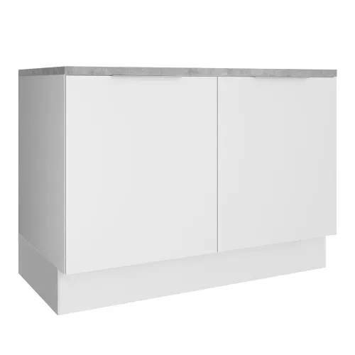 Balcão Gabinete Madesa Stella 120 x 60 cm 2 Portas (Com Tampo) Branco