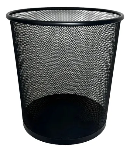 Lixeira Metal Aramado Telada Cesto de Lixo Escritório 12l Cor Preto