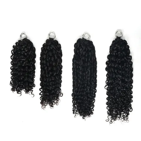 Cabelo Cacheado em Espiral Pequena para Tranças de Crochê, Extensões de Cabelo Cacheado Pré-Separadas, Sem Nós, Nós Milagrosos, Cachos Pixie Profundos, Cabelo de Crochê para Mulheres