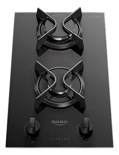 Cooktop a Gás Dako Supreme 2 Bocas Mesa Vidro Temperado Preto