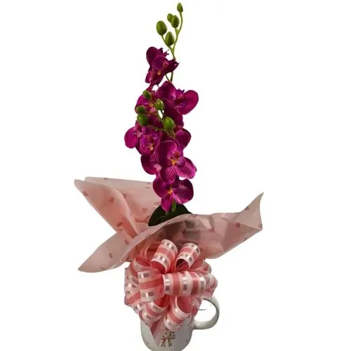 Orquídea Sintética na Caneca Tematica