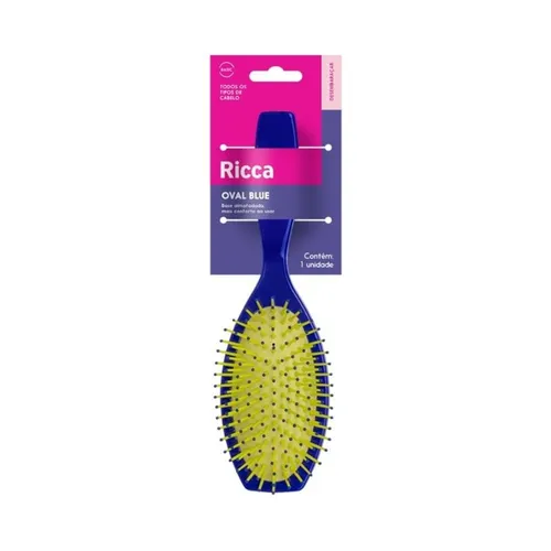 Escova Cabelo Ricca Oval Blue 922