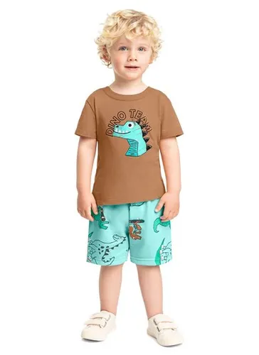 Conjunto Camiseta e Bermuda para Menino Marrom