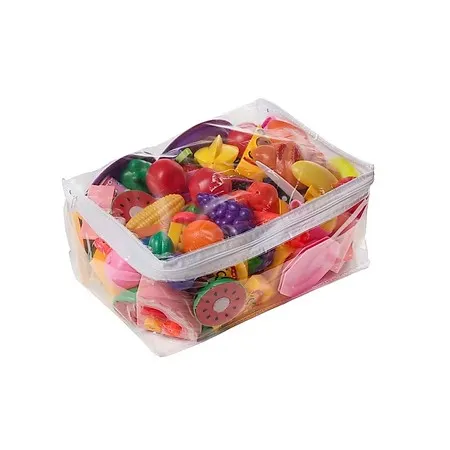 Saco Embalagem Organizador Multiuso para Brinquedo e Enxovais Pvc com Zíper Guarda-Roupa