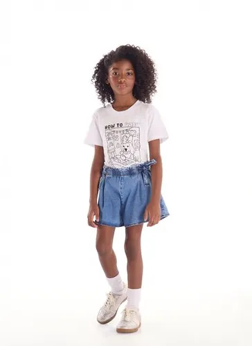 Camiseta Infantil Unissex com Kit de Canetinhas para Pintar Branco