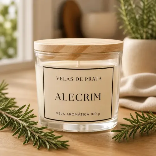 Vela Decorativa Aromática Perfumada Alecrim 100g