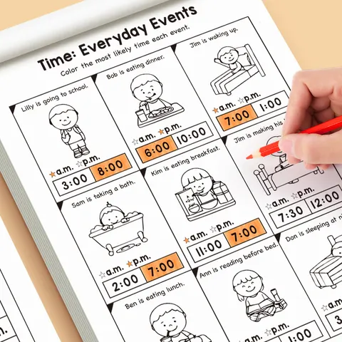 HTMCK – Livro de exercícios para aprender a ler as horas, para crianças. |   Livro de atividades com 32 páginas para aprender a ler o relógio. |   Relógios de prática para pré-escola e jardim de infância
