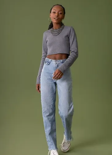 Cropped Manga Longa Ribana Casual (Cinza) The Philippines