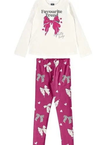 Conjunto Favourite Trend para Menina com Blusa e Calça Legging (Off White) Bee Loop