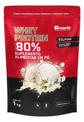 Whey Protein Growth Concentrado 1kg – Sabor Baunilha