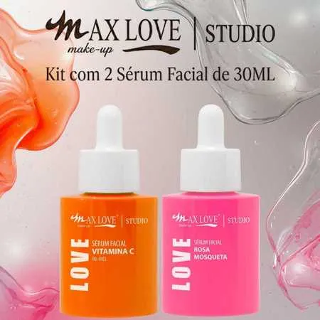 Kit 2 Sérum 30ml - Vitamina C, Rosa Mosqueta - Max Love