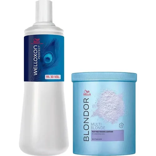 Kit Wella Blondor Pó Descolorante 800 g + Ox 30v 1 Litro
