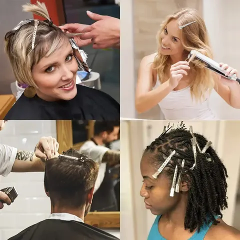 Presilhas de Metal para Cabelo Feminino, Grampos de Cabeleireiro para Divisão de Seções, Ferramentas de Estilização para Barbeiros, Grampos para Volume na Raiz do Cabelo