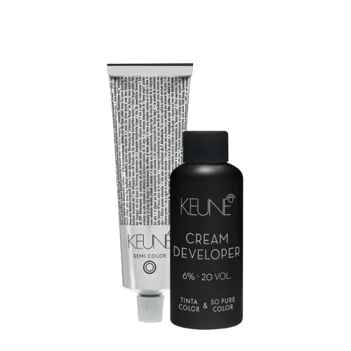 Kit Keune Tinta Semi Color Castanho Claro 5 E Oxidante Cremoso Tinta Color & So Pure Color 6% 20 Vol (2 Produtos)