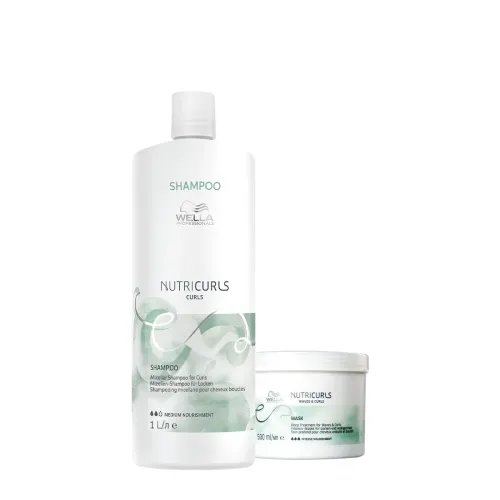 Kit Shampoo e Máscara Wella Professionals Nutricurls 1 Litro E 500ml