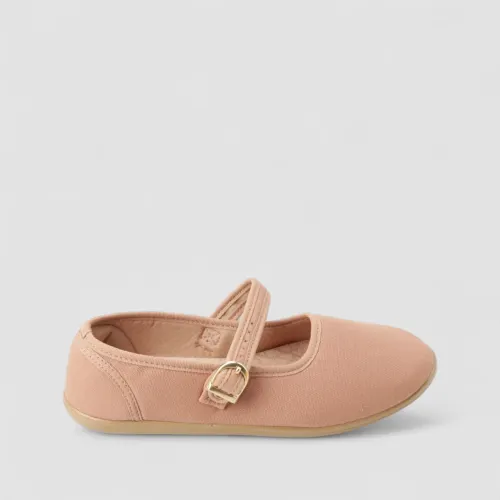 Sapatilha Boneca Feminina Moleca Ráfia Fivela Nude