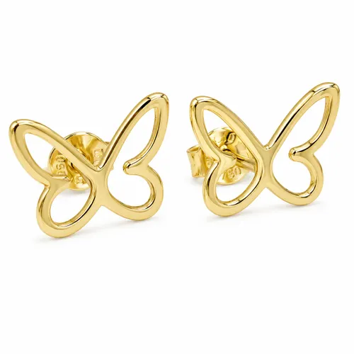 Brinco Borboleta Vazada 1 cm em Ouro 18K