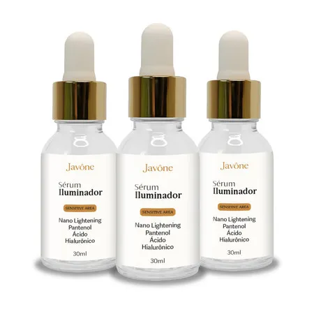 3x Sérum CLAREADOR Íntimo Javône – Nano Lightening, Pantenol e Ácido Hialurônico |