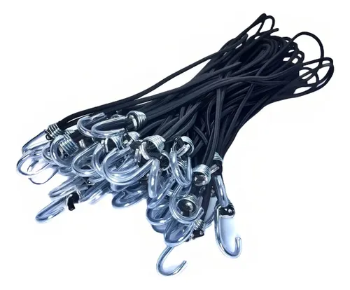 Elástico Extensor Mave Preto 35cm Caminhão com Gancho 100 Unidades