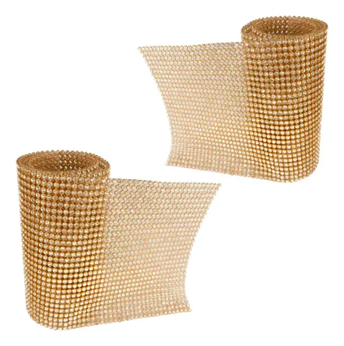 Kit 2 Manta de Strass Dourada 10x45